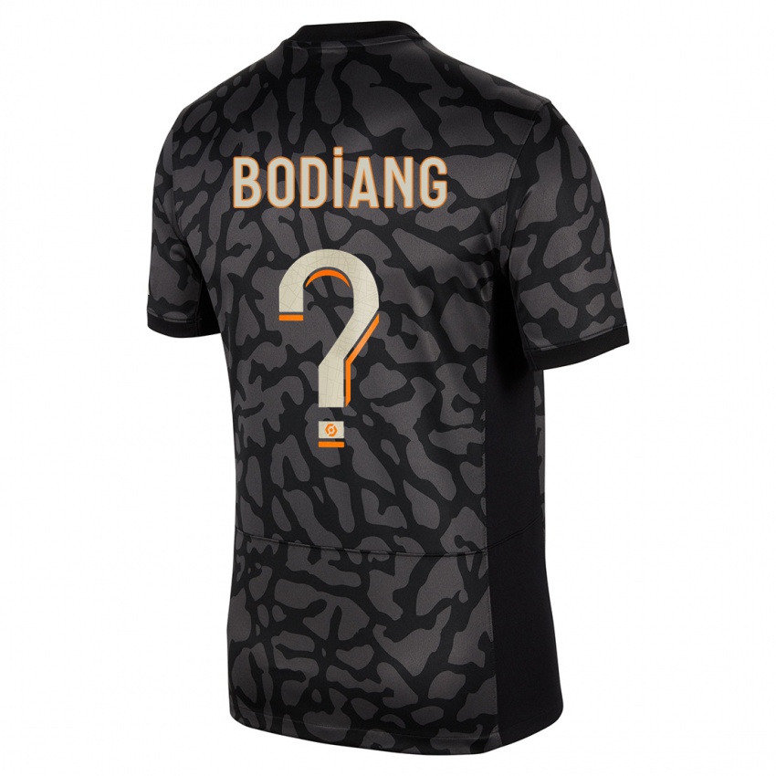 Criança Camisola Moutanabi Bodiang #0 Preto Terceiro 2023/24 Camisa