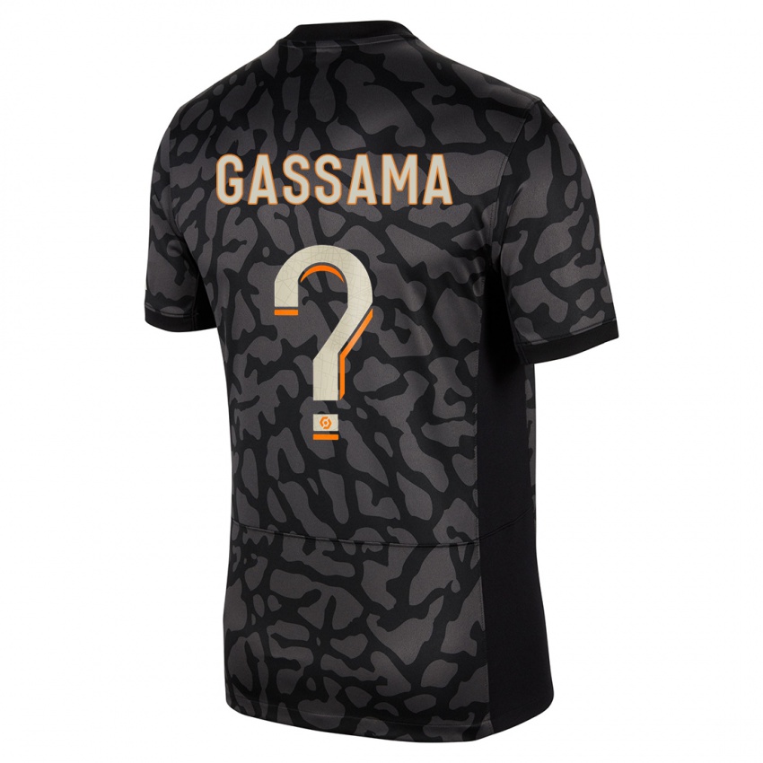 Criança Camisola Djeidi Gassama #0 Preto Terceiro 2023/24 Camisa