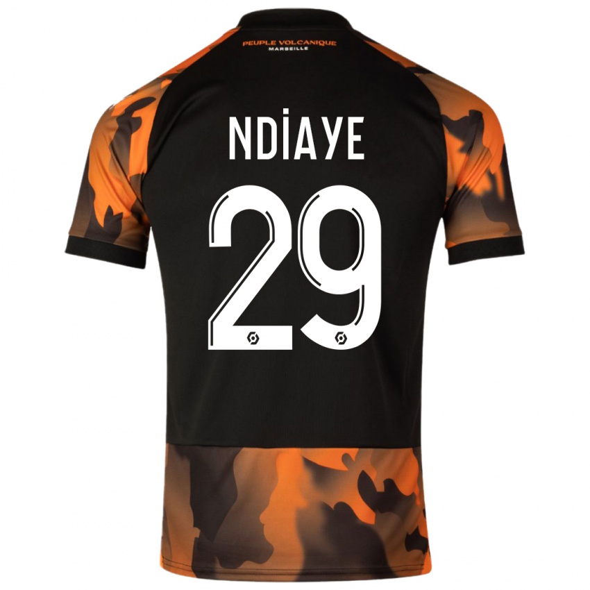 Criança Camisola Iliman Ndiaye #29 Preto Laranja Terceiro 2023/24 Camisa