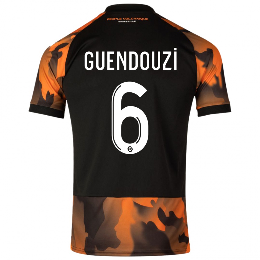 Criança Camisola Matteo Guendouzi #6 Preto Laranja Terceiro 2023/24 Camisa