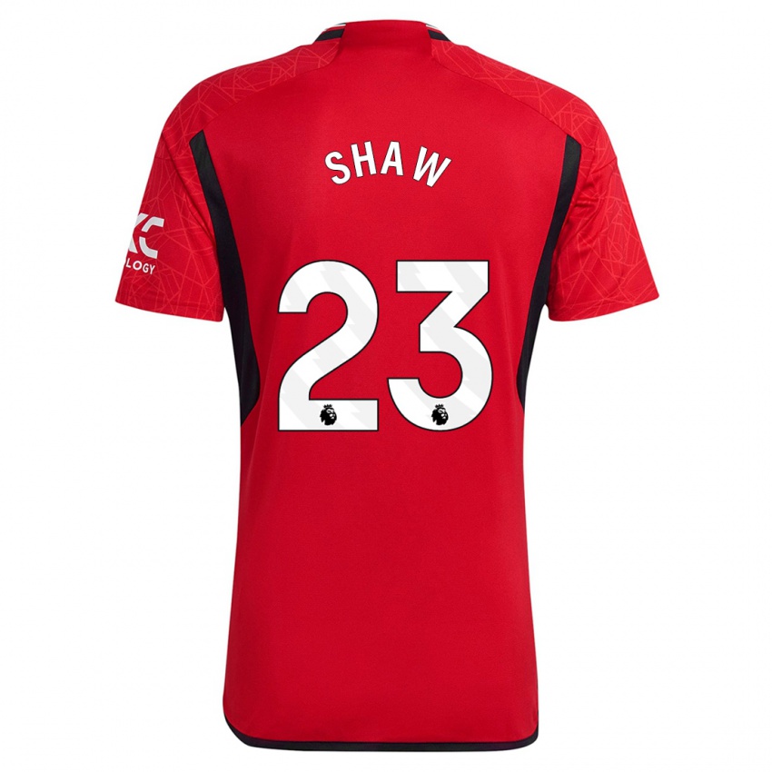 Homem Camisola Luke Shaw #23 Vermelho Principal 2023/24 Camisa
