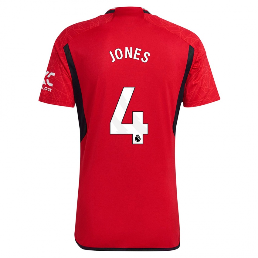 Homem Camisola Phil Jones #4 Vermelho Principal 2023/24 Camisa