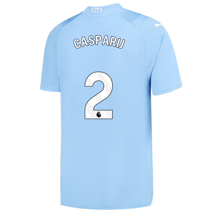 Homem Camisola Kerstin Casparij #2 Azul Claro Principal 2023/24 Camisa