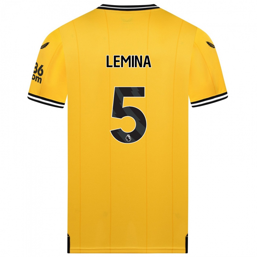 Homem Camisola Mario Lemina #5 Amarelo Principal 2023/24 Camisa