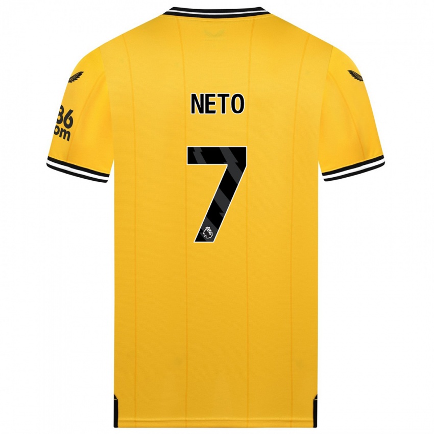 Homem Camisola Pedro Neto #7 Amarelo Principal 2023/24 Camisa