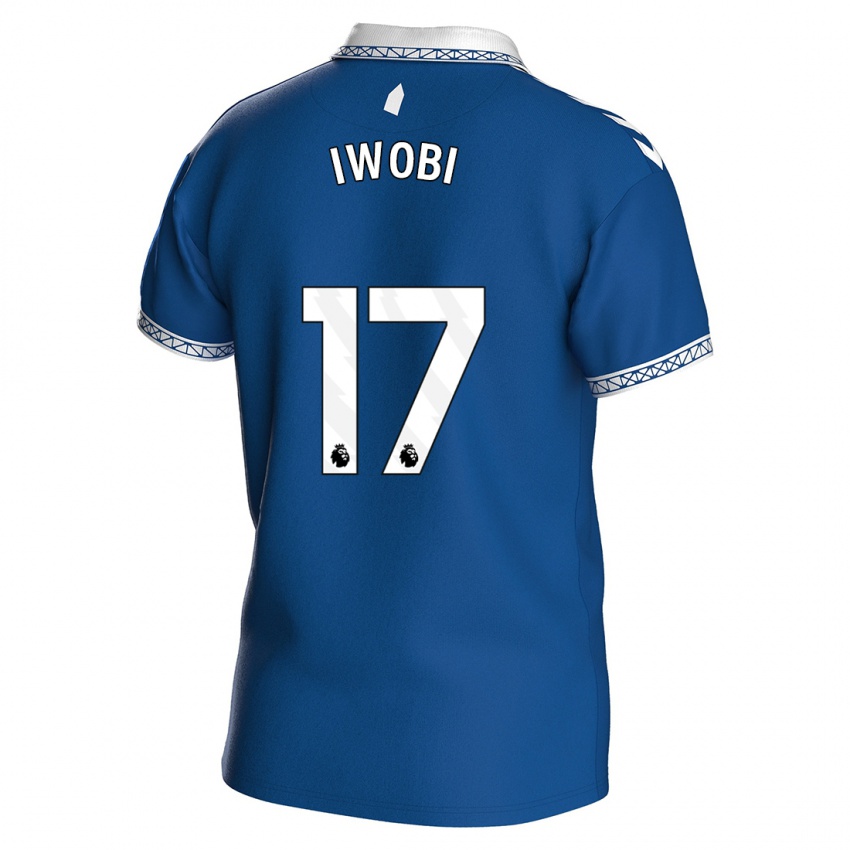 Homem Camisola Alex Iwobi #17 Azul Real Principal 2023/24 Camisa