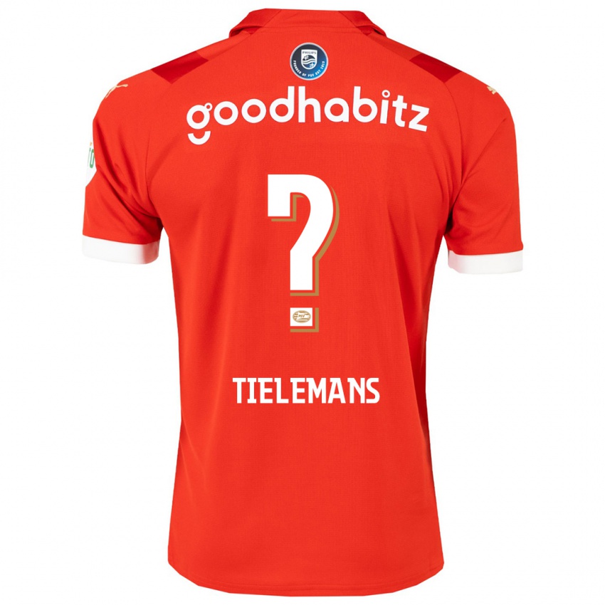 Homem Camisola Mathijs Tielemans #0 Vermelho Principal 2023/24 Camisa