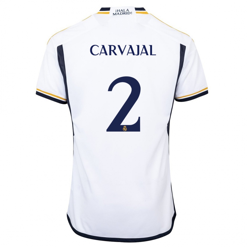 Homem Camisola Daniel Carvajal #2 Branco Principal 2023/24 Camisa