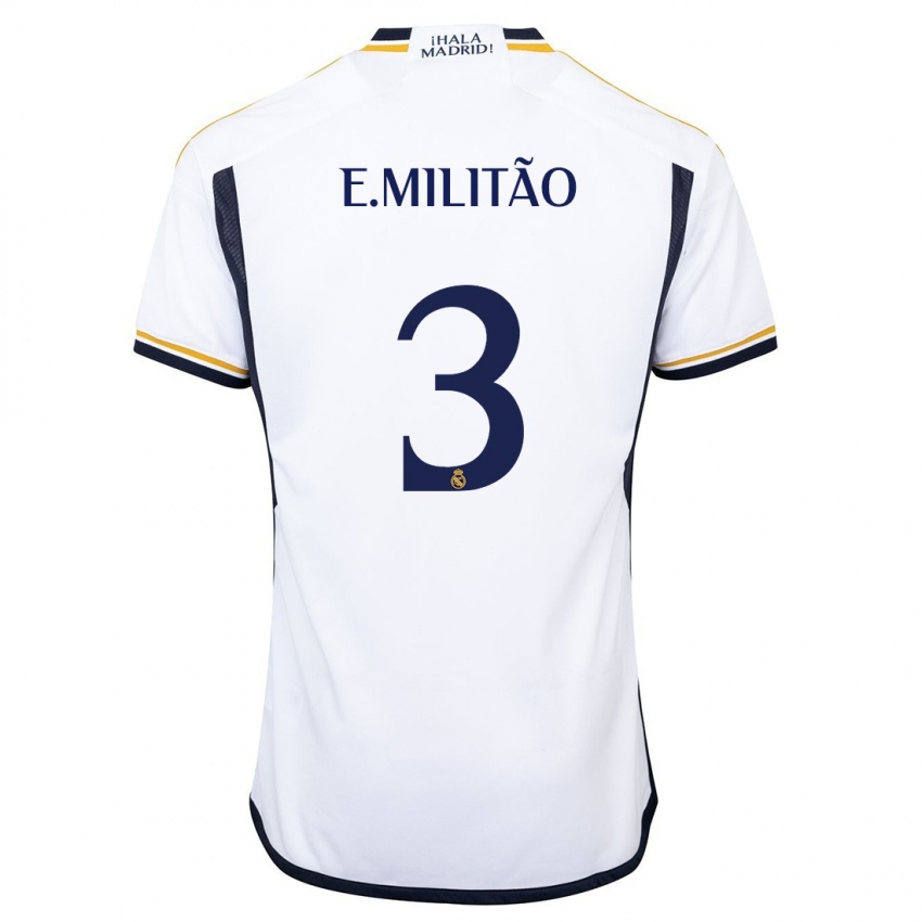 Homem Camisola Éder Militão #3 Branco Principal 2023/24 Camisa