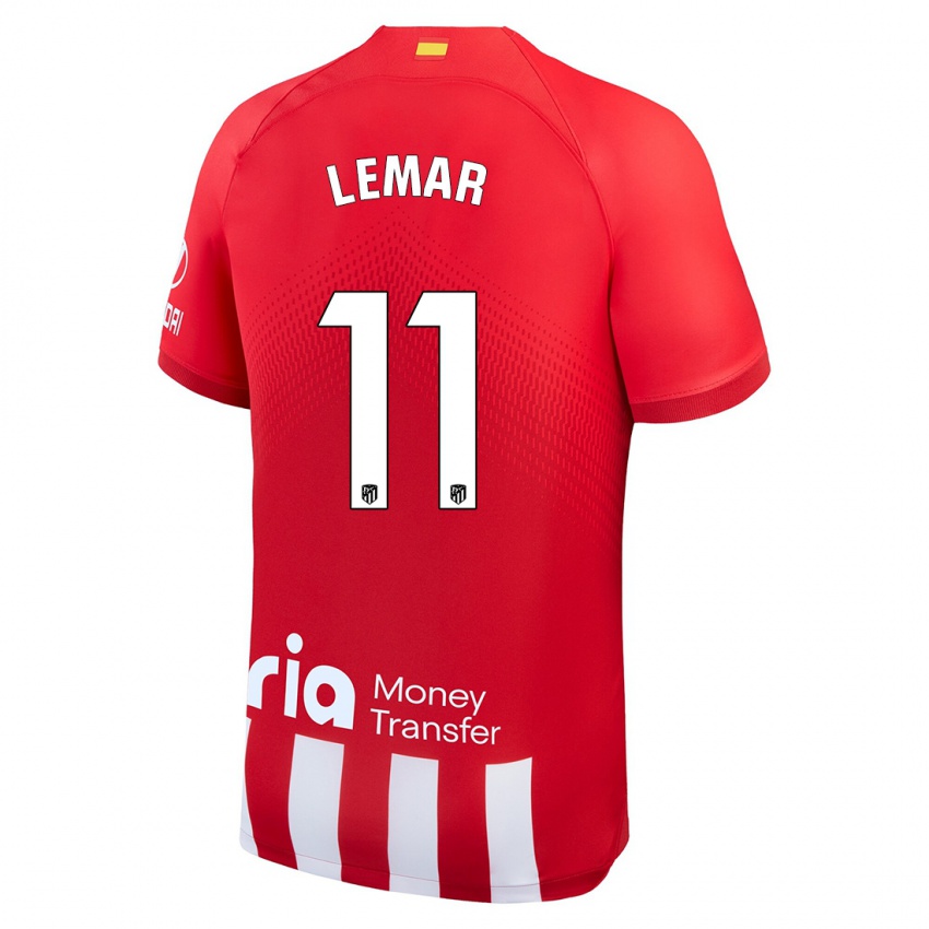 Homem Camisola Thomas Lemar #11 Vermelho Branco Principal 2023/24 Camisa