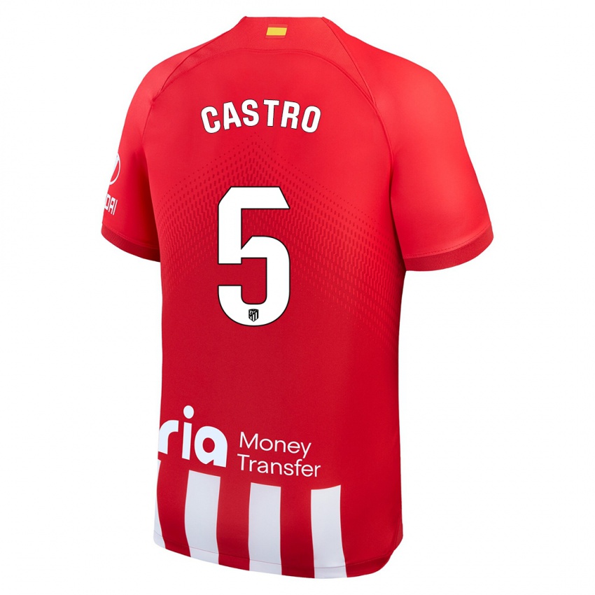 Homem Camisola Oscar Castro #5 Vermelho Branco Principal 2023/24 Camisa