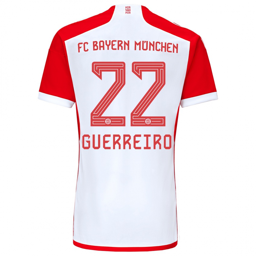 Homem Camisola Raphael Guerreiro #22 Vermelho Branco Principal 2023/24 Camisa