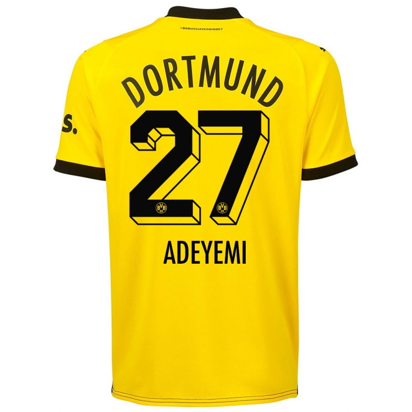 Homem Camisola Karim Adeyemi #27 Amarelo Principal 2023/24 Camisa
