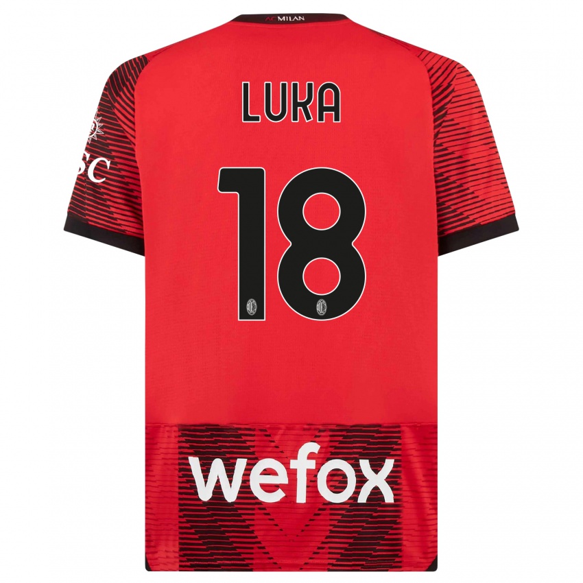 Homem Camisola Luka Romero #18 Vermelho Preto Principal 2023/24 Camisa