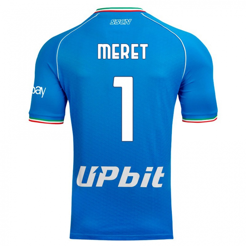 Homem Camisola Alex Meret #1 Céu Azul Principal 2023/24 Camisa