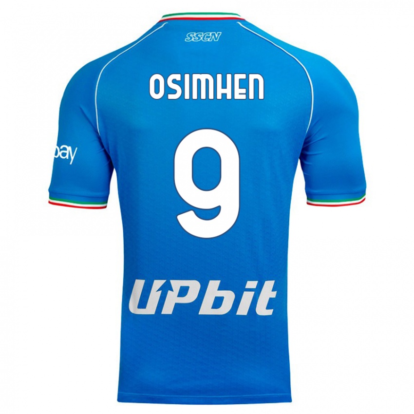 Homem Camisola Victor Osimhen #9 Céu Azul Principal 2023/24 Camisa