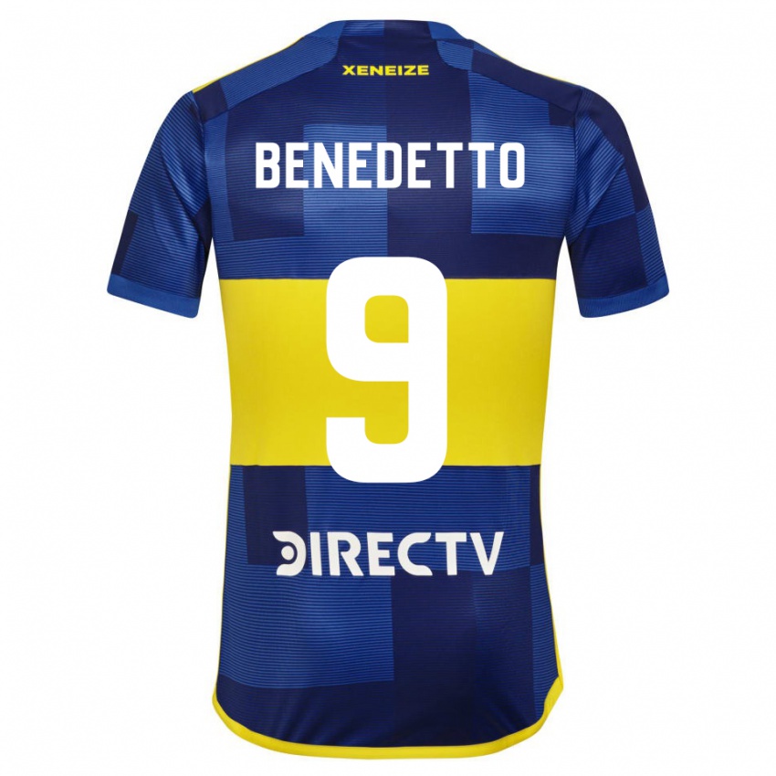 Homem Camisola Dario Benedetto #9 Azul Escuro Amarelo Principal 2023/24 Camisa