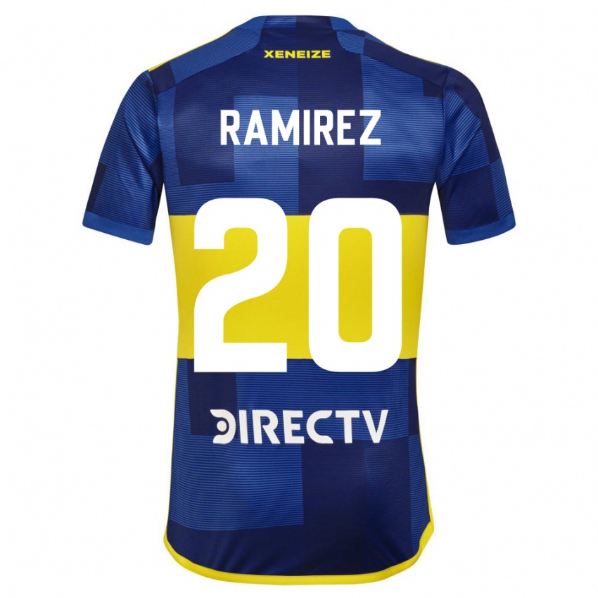 Homem Camisola Juan Ramirez #20 Azul Escuro Amarelo Principal 2023/24 Camisa