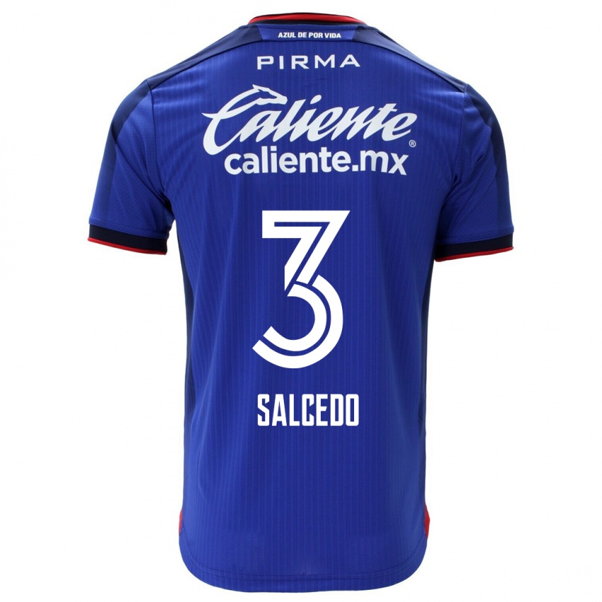 Homem Camisola Carlos Salcedo #3 Azul Principal 2023/24 Camisa