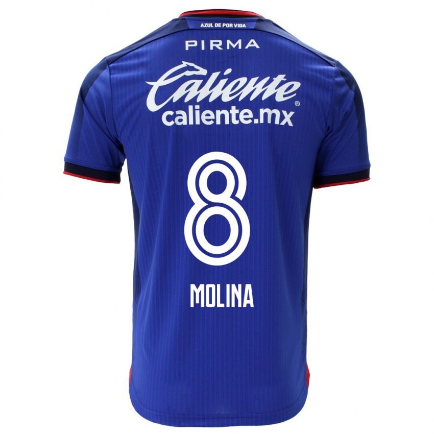 Homem Camisola Dalia Molina #8 Azul Principal 2023/24 Camisa