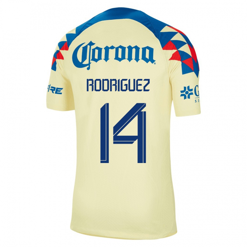 Homem Camisola Monica Rodriguez #14 Amarelo Principal 2023/24 Camisa