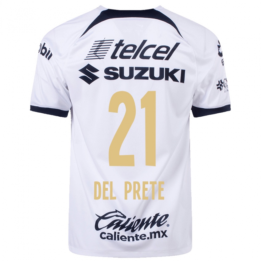 Homem Camisola Gustavo Del Prete #21 Branco Principal 2023/24 Camisa