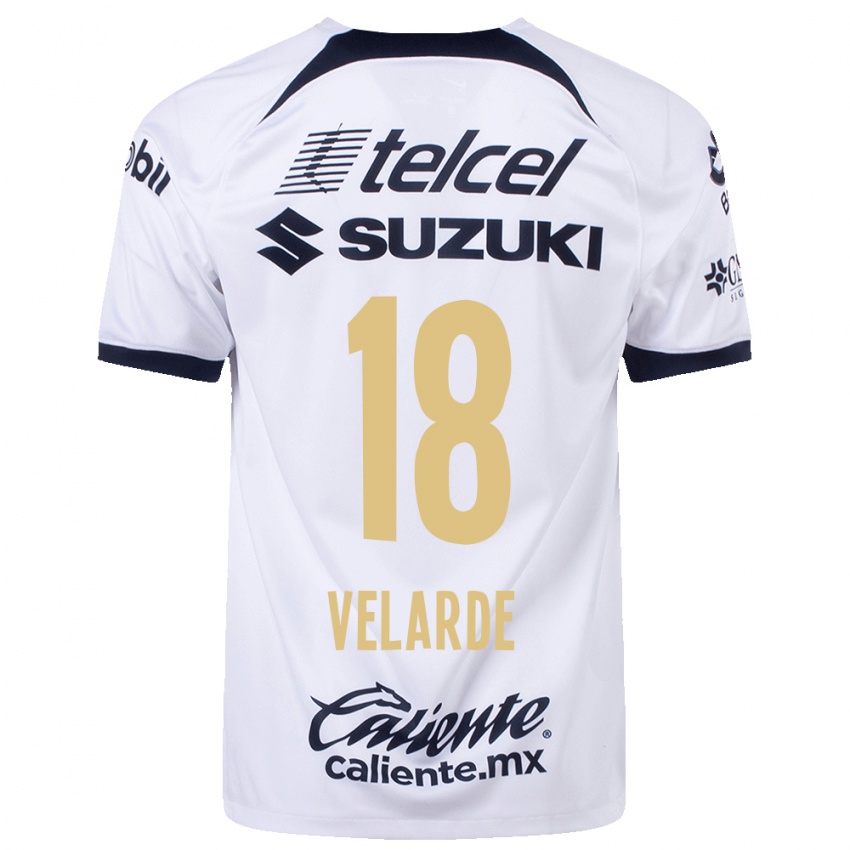 Homem Camisola Efrain Velarde #18 Branco Principal 2023/24 Camisa