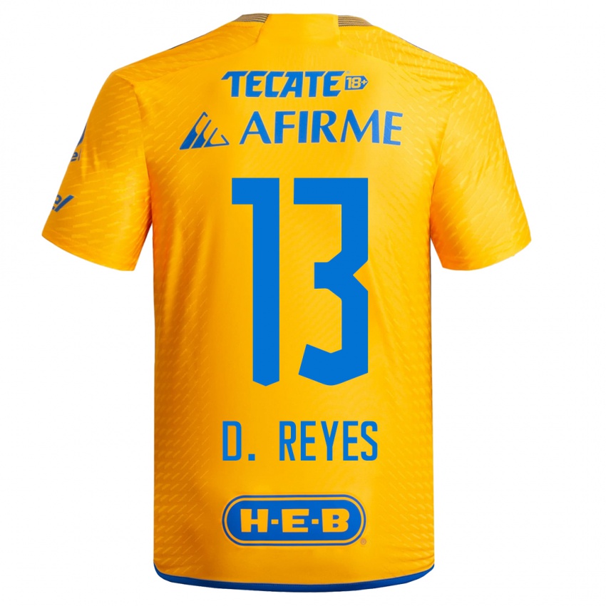 Homem Camisola Diego Reyes #13 Amarelo Principal 2023/24 Camisa
