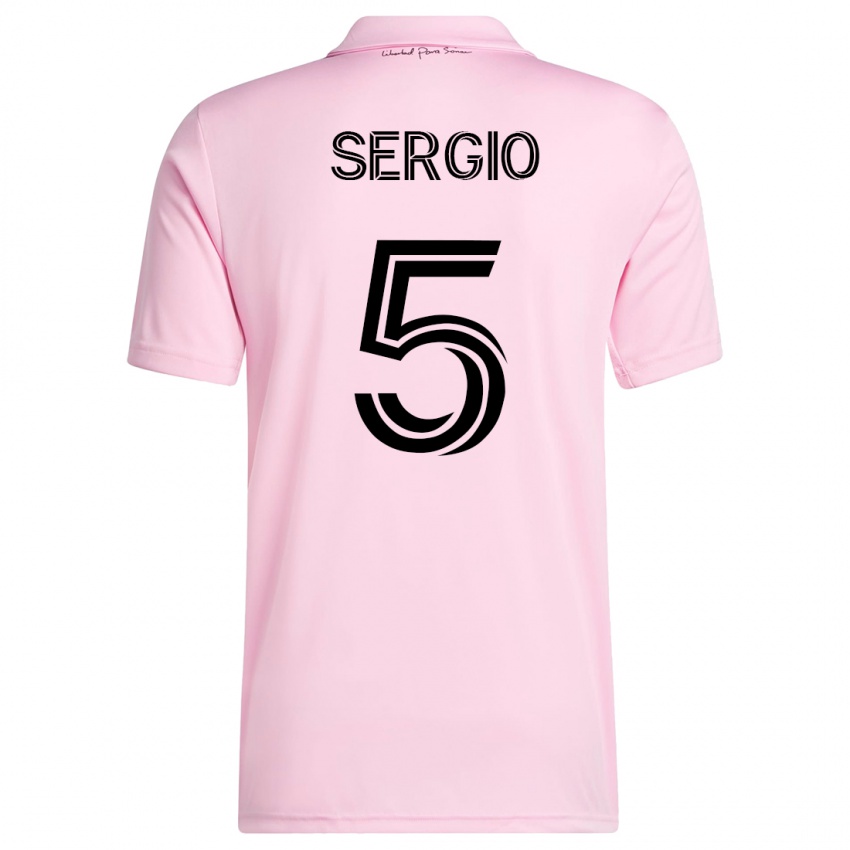 Homem Camisola Sergio Busquets #5 Rosa Principal 2023/24 Camisa