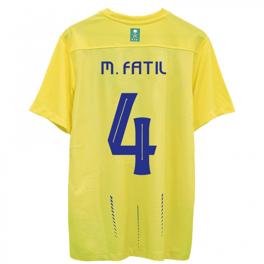 Homem Camisola Mohammed Al-Fatil #4 Amarelo Principal 2023/24 Camisa