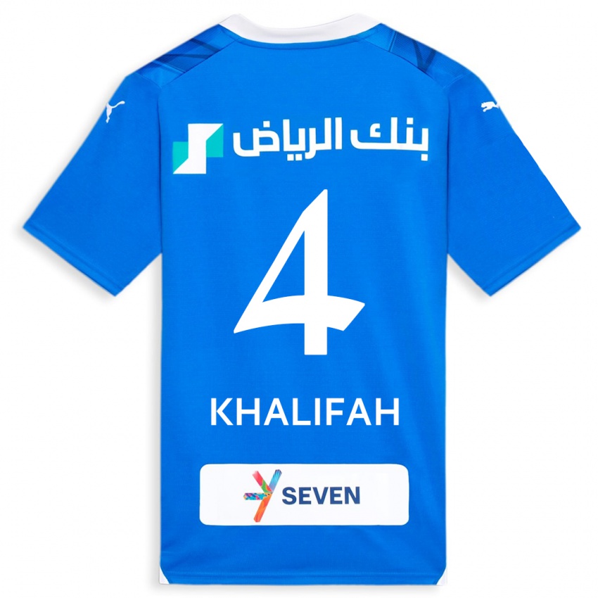 Homem Camisola Khalifah Al-Dawsari #4 Azul Principal 2023/24 Camisa