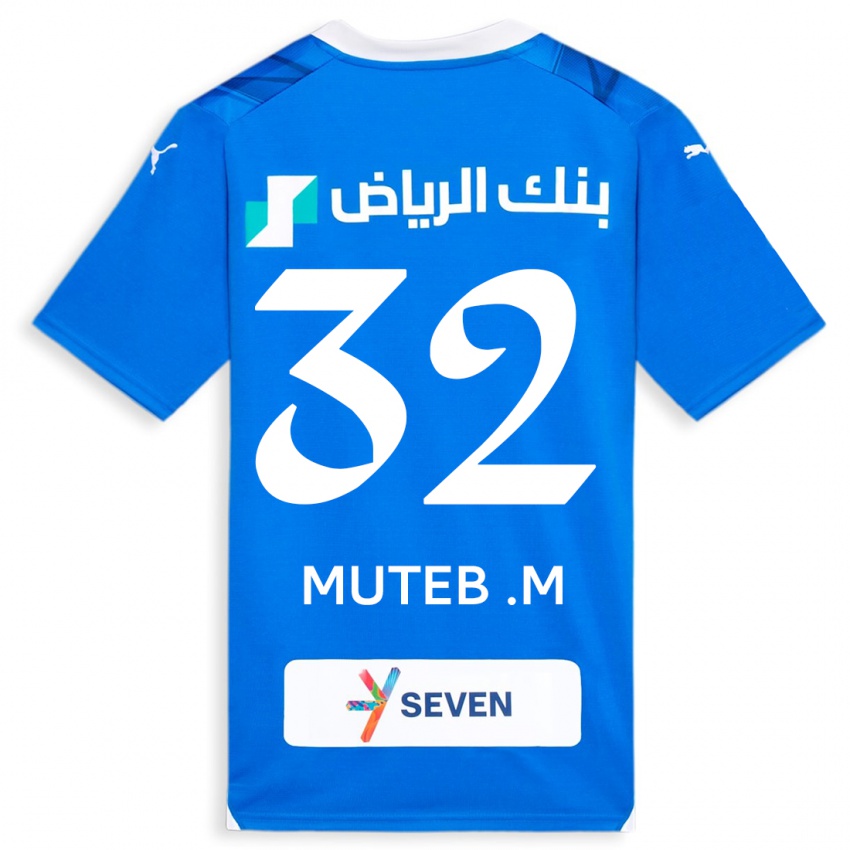 Homem Camisola Muteb Al-Mufarrij #32 Azul Principal 2023/24 Camisa