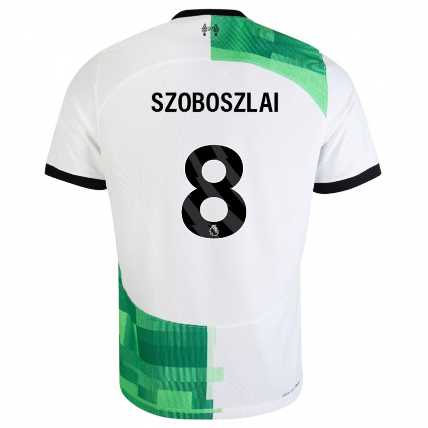 Homem Camisola Dominik Szoboszlai #8 Branco Verde Alternativa 2023/24 Camisa