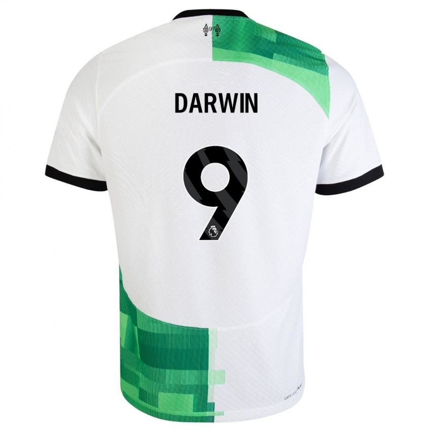 Homem Camisola Darwin Nunez #9 Branco Verde Alternativa 2023/24 Camisa