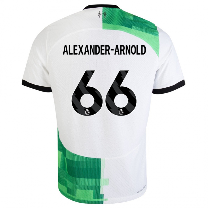 Homem Camisola Trent Alexander-Arnold #66 Branco Verde Alternativa 2023/24 Camisa