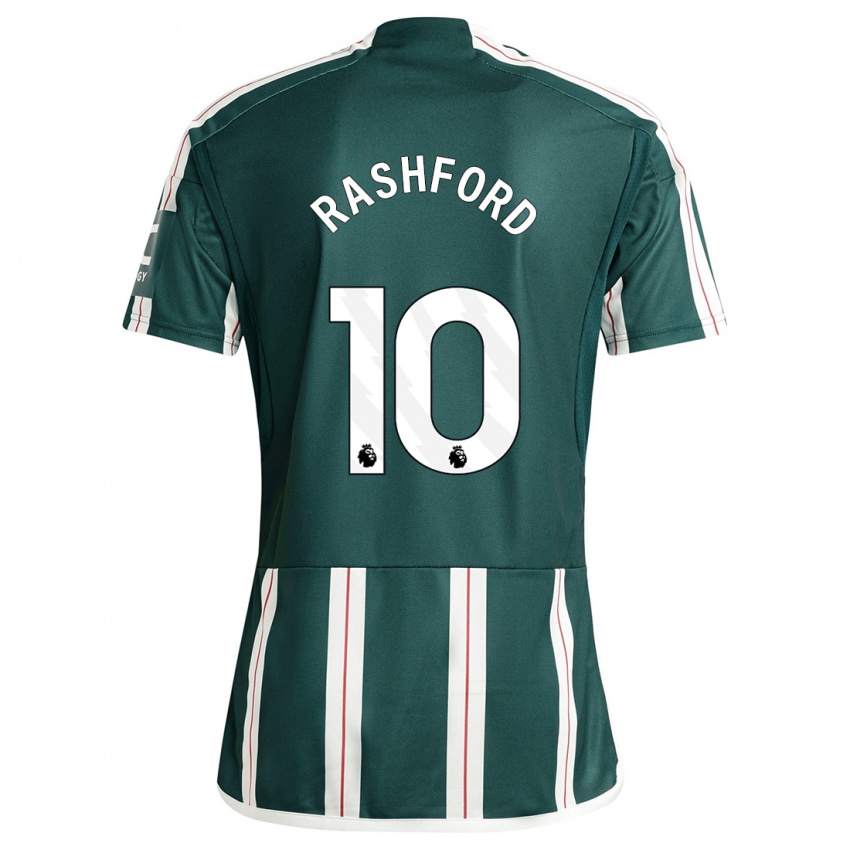 Homem Camisola Marcus Rashford #10 Verde Escuro Alternativa 2023/24 Camisa