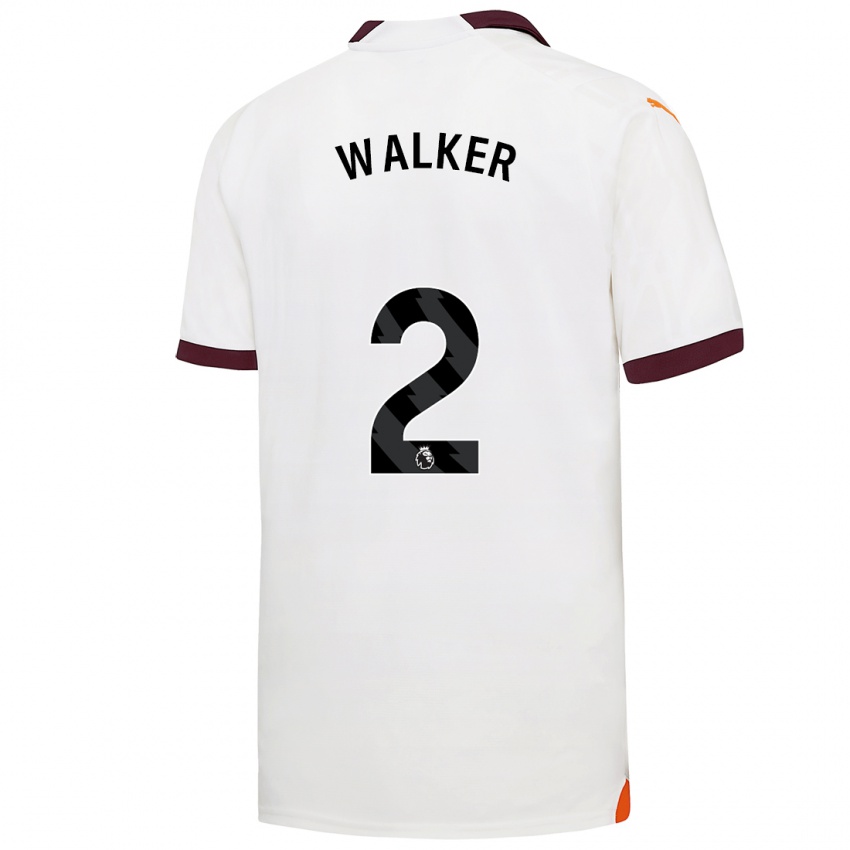 Homem Camisola Kyle Walker #2 Branco Alternativa 2023/24 Camisa