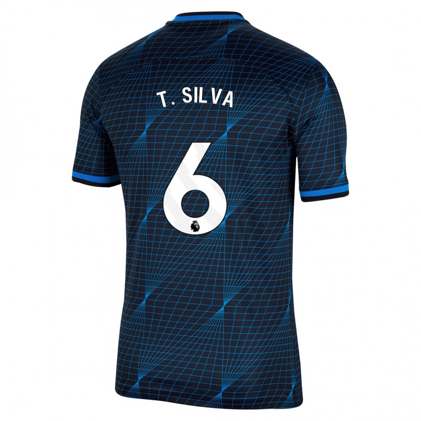 Homem Camisola Thiago Silva #6 Azul Escuro Alternativa 2023/24 Camisa