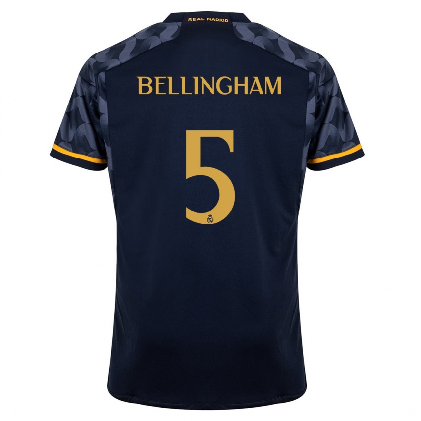 Homem Camisola Jude Bellingham #5 Azul Escuro Alternativa 2023/24 Camisa