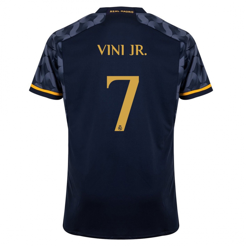 Homem Camisola Vinicius Junior #7 Azul Escuro Alternativa 2023/24 Camisa