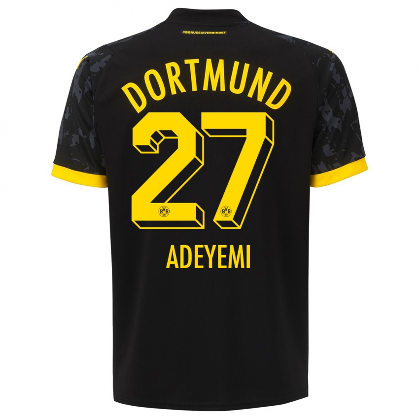 Homem Camisola Karim Adeyemi #27 Preto Alternativa 2023/24 Camisa