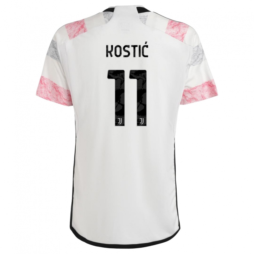 Homem Camisola Filip Kostic #11 Branco Rosa Alternativa 2023/24 Camisa