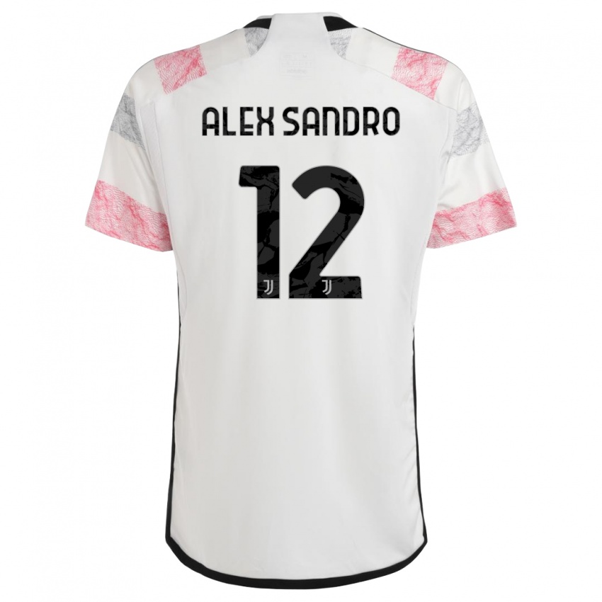 Homem Camisola Alex Sandro #12 Branco Rosa Alternativa 2023/24 Camisa