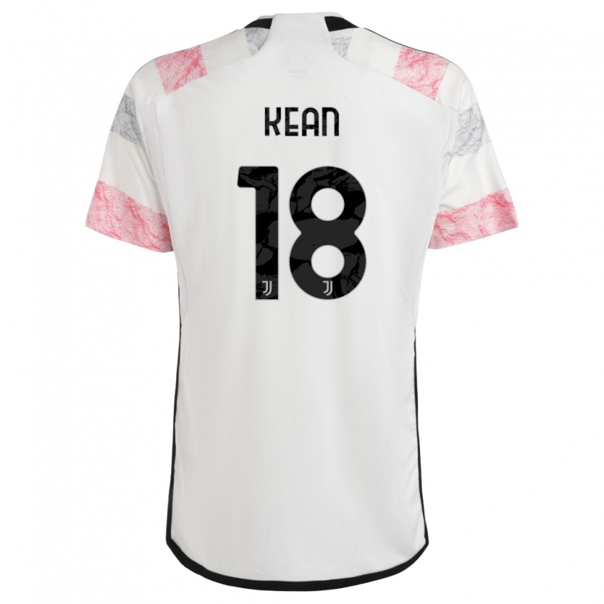 Homem Camisola Moise Kean #18 Branco Rosa Alternativa 2023/24 Camisa