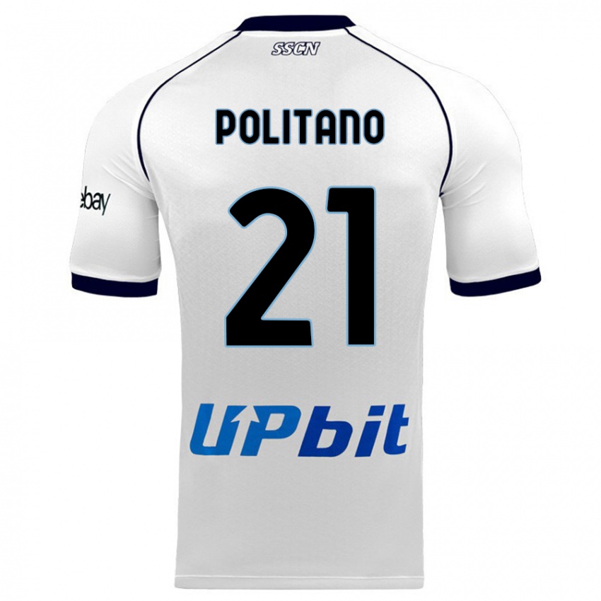 Homem Camisola Matteo Politano #21 Branco Alternativa 2023/24 Camisa
