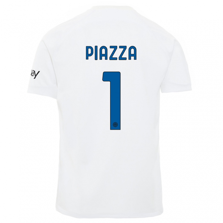 Homem Camisola Alessia Piazza #1 Branco Alternativa 2023/24 Camisa