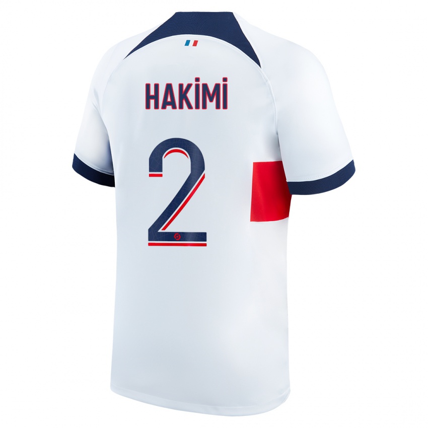 Homem Camisola Achraf Hakimi #2 Branco Alternativa 2023/24 Camisa