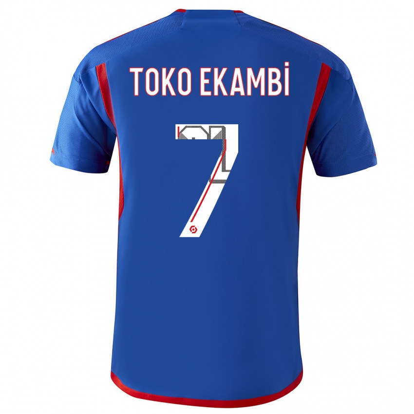 Homem Camisola Karl Toko Ekambi #7 Azul Vermelho Alternativa 2023/24 Camisa