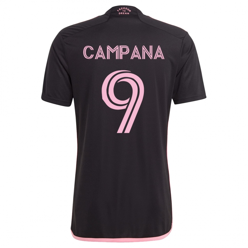 Homem Camisola Leonardo Campana #9 Preto Alternativa 2023/24 Camisa