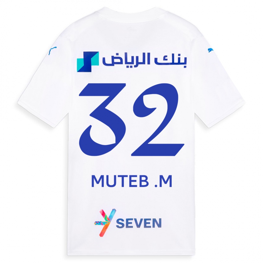 Homem Camisola Muteb Al-Mufarrij #32 Branco Alternativa 2023/24 Camisa